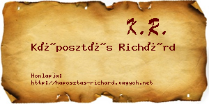 Káposztás Richárd névjegykártya