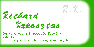richard kaposztas business card