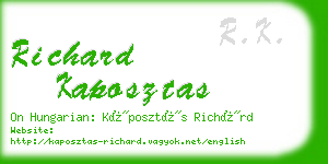 richard kaposztas business card